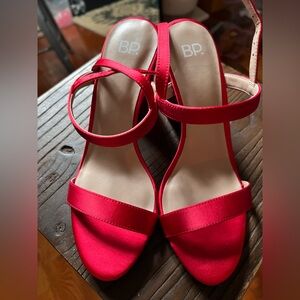 bp Hot Pink Satin Strappy Heeled Sandals